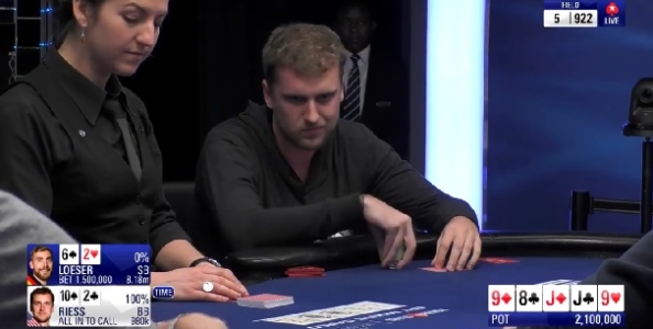 Lo spettacolare call di Riess con 10-High al tavolo finale EPT: follia o rischio calcolato?