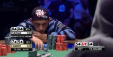 Le stime di Filippo Candio nella mano contro Cheong del Main Event WSOP 2010