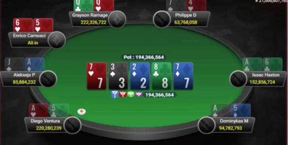 La mano della eliminazione di Enrico Camosci al tavolo finale CPP con il commento di Jason Koon
