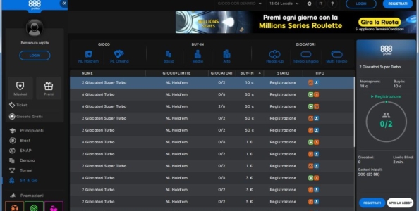 La lobby di 888 Poker cambia pelle: restyling grafico e nuova programmazione MTT