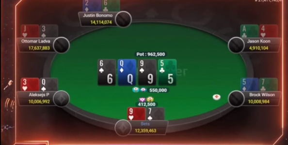 PartyPoker Super High Roller: Laszlo vs Ponakovs, che action al river