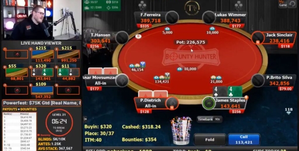 Quando la fortuna arriva in diretta streaming con Jaime Staples su partypoker