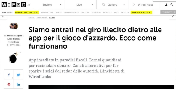 Il reportage di Wired sul boom del gioco online illegale: ben fatto ma non chiarisce il ruolo del ban advertising