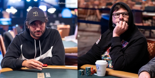 Lo showdown tra Dario Sammartino e Mustapha Kanit al day 1 del 50k High Roller WSOP