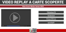 Video-replay a carte scoperte: il tavolo finale del Main Event Winter Series 2022