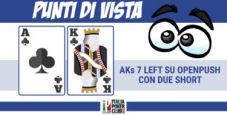 Punti di vista mtt – AKs 7 left per la tournament life su openpush di UTG con due short