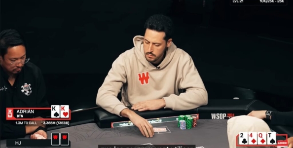 Come ha pensato Adrian Mateos per foldare coppia di re turn al day 4 del Main Event WSOP 2024
