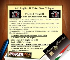 Al Casinò di Campione il primo Mixed Event italiano grazie a Italian Rounders e Pokerclub Lottomatica
