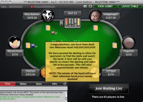 Pokerstars.com: assegnato il jackpot per i 60 miliardi di mani giocate