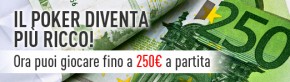 Sit and go e Tornei da 250 euro su Sisal Poker