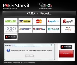 Bonus deposito con Stars Card by PokerStars