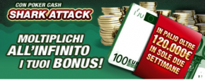 PokerClub lancia la Shark Attack : oltre 120.000€ in bonus poker