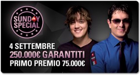 Super Sunday Special il 4 Settembre con 250.000 garantiti
