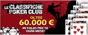 Poker Club: guadagna punti in classifica e vinci oltre 60.000 euro