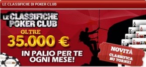 Nuove classifiche su Poker Club: in premio 35.000 euro.