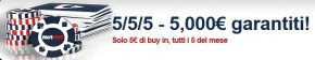 NetBet Poker: promozione 5/5/5. Scopri i dettagli.
