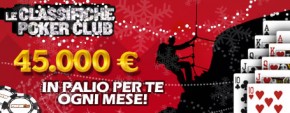 Poker Club: nuove classifiche fino all’ 8 gennaio.