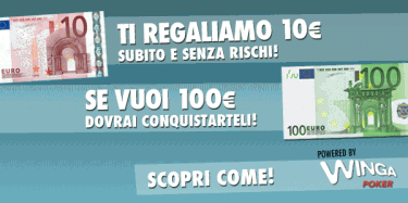 Almeno 10 euro gratis su Winga… e se sei bravo ne vinci 100!
