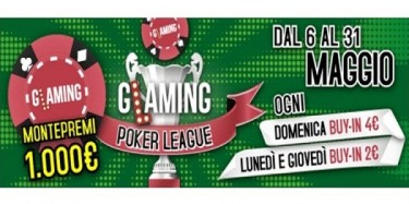 Glaming Poker League: in palio 1.000 euro!