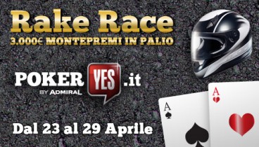 Partecipa alla Rake Race di PokerYes: in palio 3.000 euro!