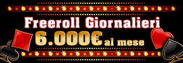 Freeroll giornalieri su Eurobet, in palio 6.000€ al mese!