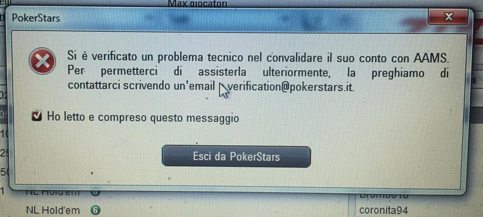 errore pokerstars