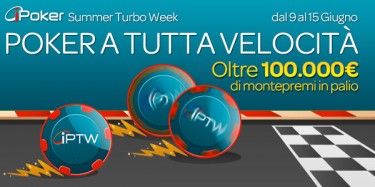 Ipoker Summer Turbo Week su Sisal Poker: 14 tornei veloci per un montepremi di 100.000€!
