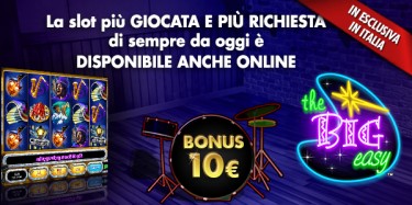 The Big Easy è sul casinò di Lottomatica. La più giocata delle slot è in esclusiva online in Italia.