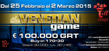 The Venetian Game torna a febbraio: montepremi garantito da 100.000 euro!