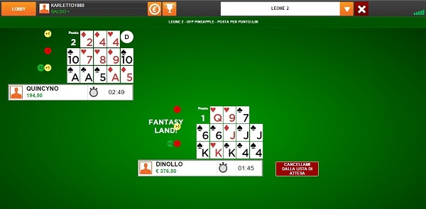 open face poker tavolo singolo