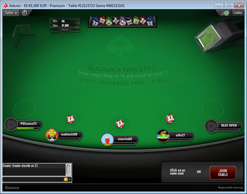 blackjack pokerstars