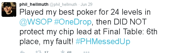 phil hellmuth tweet uscita one drop