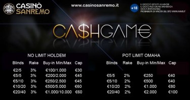 Il casinò di Sanremo presenta il nuovo palinsesto cash!