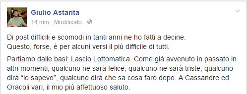 giulio astarita addio lottomatica