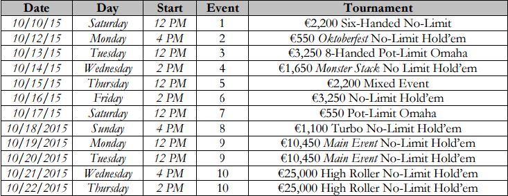 programma streaming wsope berlino