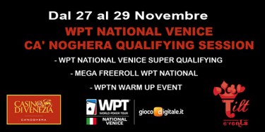 Bei tornei e satelliti per il WPTN Venezia: a Ca’ Noghera è in arrivo un week-end di grande poker!