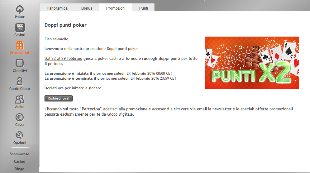 doppi punti gioco digitale client