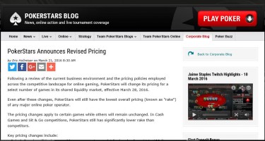 PokerStars alza la rake nei mercati a liquidità condivisa: “Al momento nessun cambio in programma per il punto it”