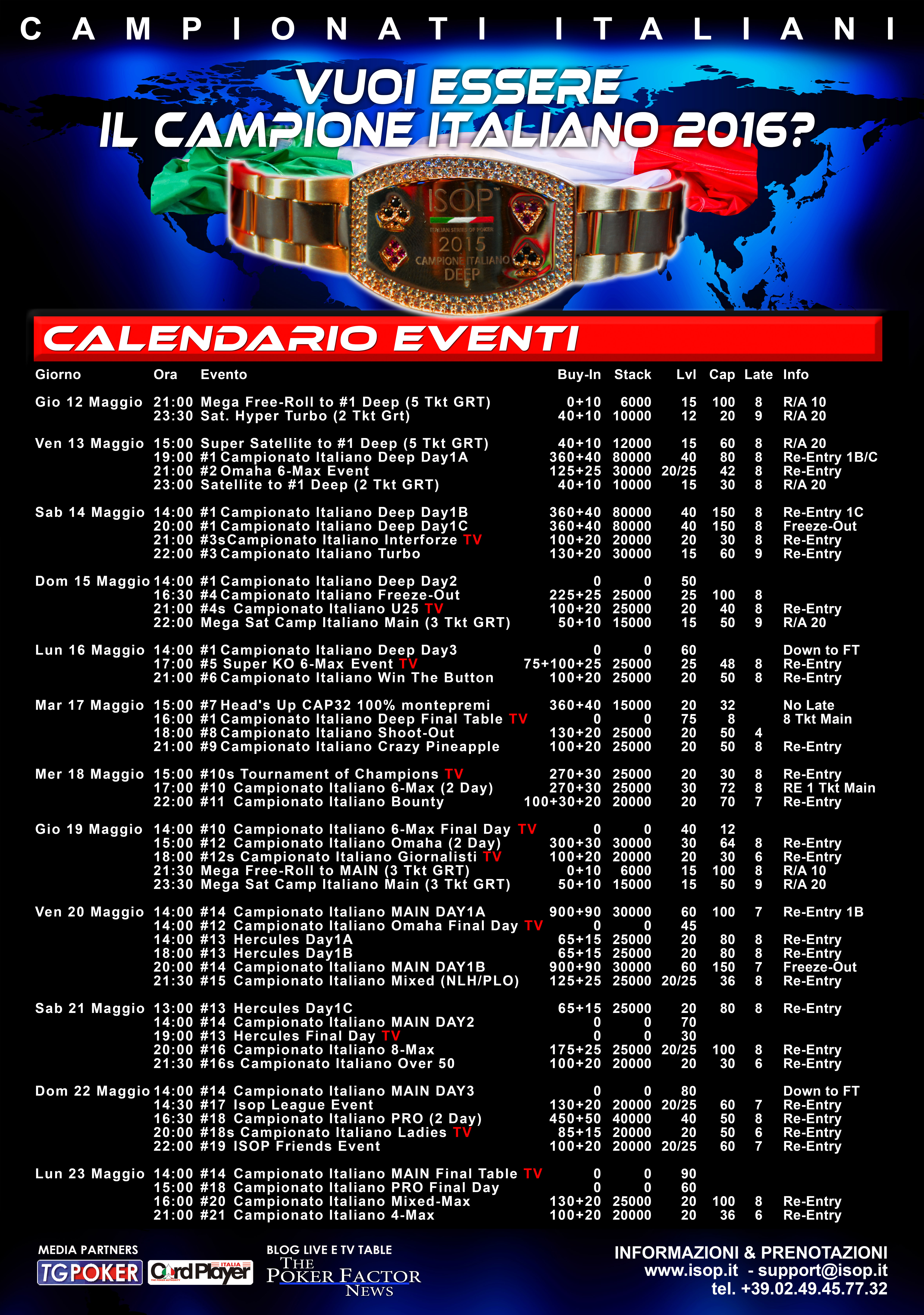 isop calendario 2016