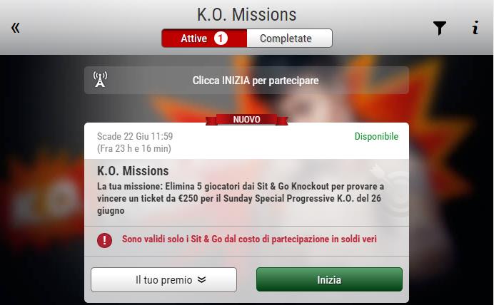 missioni ko pokerstars