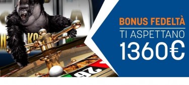 Snai Casinò: ogni mese fino a 1360€ di bonus fedeltà !