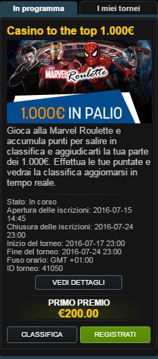 registrazione marvel roulette snai