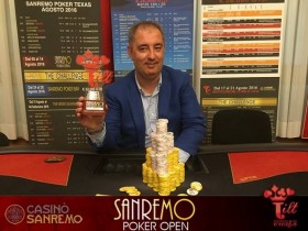 Giorgio Calligaris si fa un bel regalo per Ferragosto: vince 10.000€ al Sanremo Poker Open