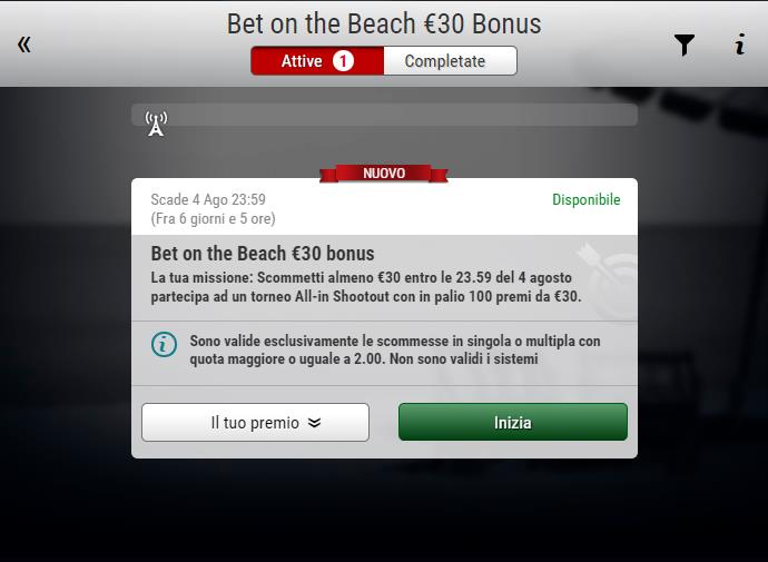 bet on the beach iscrizione