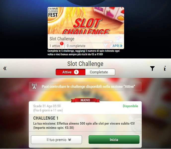 missione slot challenge pokerstars