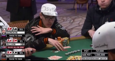 Main Event WSOP 2016 – Christopher Frank folda i K preflop e fa scala reale poche mani dopo!