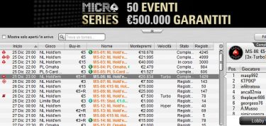 Sono iniziate le Micro Series su PokerStars! Il premio più ricco della prima serata va a ‘masp992’