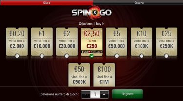 Spin&Go for Sunday Million! In palio tantissimi ticket a soli 2.50€
