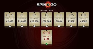 Spin&Go ‘level up’: disponibili i 100€ di buy-in con montepremi massimo da 1.200.000€!