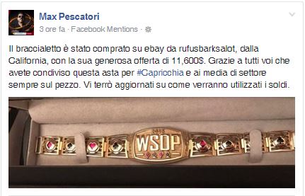 braccialetto wsop venduto max pescatori